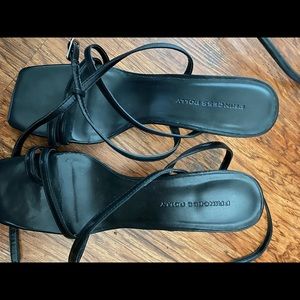 Black Wrap around princess polly heels